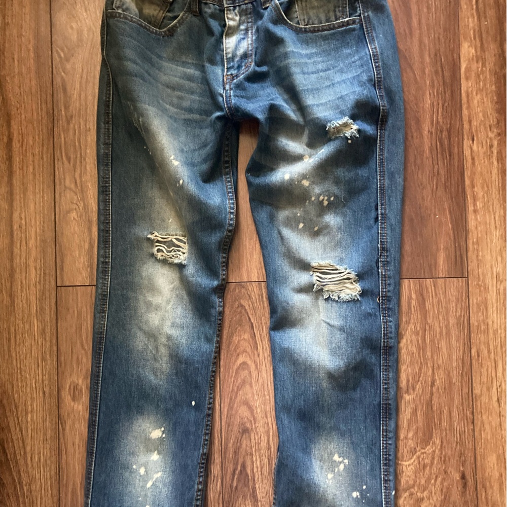 D&G Men's Faded Blue Slim Jeans